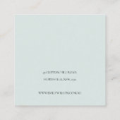 パステルブルーグリーンフリーバンチイヤリングディスプレイ スクエア名刺 (裏面)