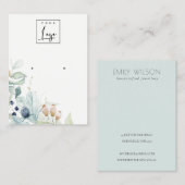 パステルブルーグリーンフリーバンチイヤリングディスプレイ 名刺 (正面/裏面)