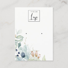 パステルブルーグリーンフリーバンチイヤリングディスプレイ 名刺