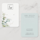 パステルブルーグリーンフリーバンチイヤリングディスプレイ 名刺 (正面/裏面)