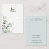 パステルブルーグリーンフリーバンチイヤリングディスプレイ  名刺 (正面/裏面)