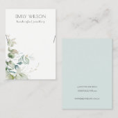 パステルブルーグリーンフリーバンチネックレスディスプレイ 名刺 (正面/裏面)