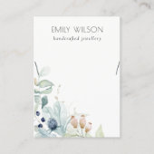 パステルブルーグリーンフリーバンチネックレスディスプレイ 名刺 (正面)