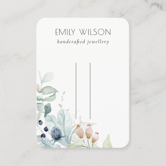 パステルブルーグリーンフリーバンチヘアピンディスプレイ 名刺 (正面)