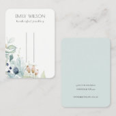 パステルブルーグリーンフリーバンチヘアピンディスプレイ 名刺 (正面/裏面)