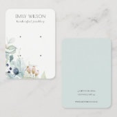 パステルブルーグリーンフリーバンチ2イヤリングディスプレイ 名刺 (正面/裏面)