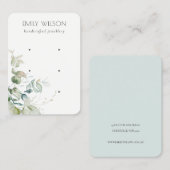 パステルブルーグリーンフリーバンチ3イヤリングディスプレイ 名刺 (正面/裏面)