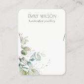 パステルブルーグリーンリーフバンチネックレスディスプレイ 名刺 (正面)