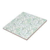 パステルブルーグリーン水彩葉プリントタイル タイル (側面)