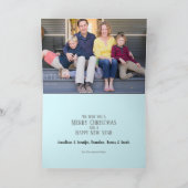 パステルブルーグレークリスマスツリーホリデーフォトカード シーズンカード (内部)