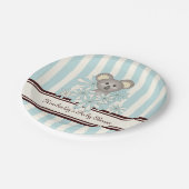 パステルブルーコアラ子供の誕生日/ボーイベビーシャワー ペーパープレート (アングル)