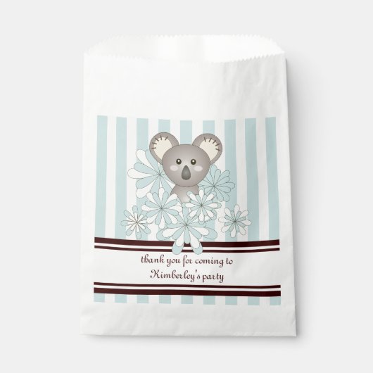 パステルブルーコアラ子供の誕生日/男の赤ちゃんシャワー フェイバーバッグ (正面)
