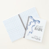 パステルブルーコケットボーガールベビーシャワー文字 ノートブック (内部)