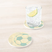 パステルブルーサッカーボールバイチャリティリアザリス コースター (側面)