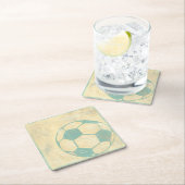 パステルブルーサッカーボールバイチャリティリアザリス スクエアペーパーコースター (インサイチュ)