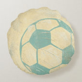 パステルブルーサッカーボールバイチャリティリアザリス ラウンドクッション (裏面)