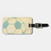 パステルブルーサッカーボールバイチャリティリアザリス ラゲッジタグ (正面横)