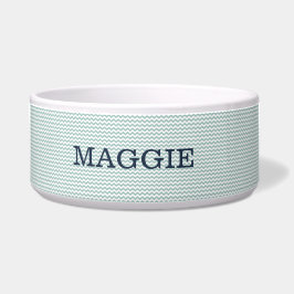 パステルブルーシェブロンラージドッグボウル ボウル