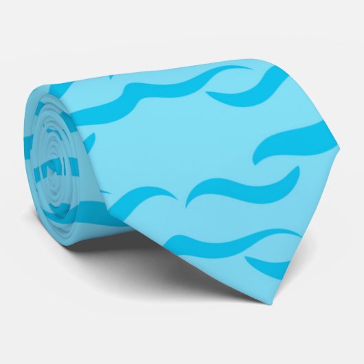 パステルブルーシーウォーターウェーブス平和的海 ネクタイ (ロール)