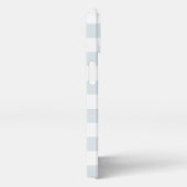 パステルブルーストライプグレイ新しいミセス姓の花嫁 iPhoneケース (右側面)