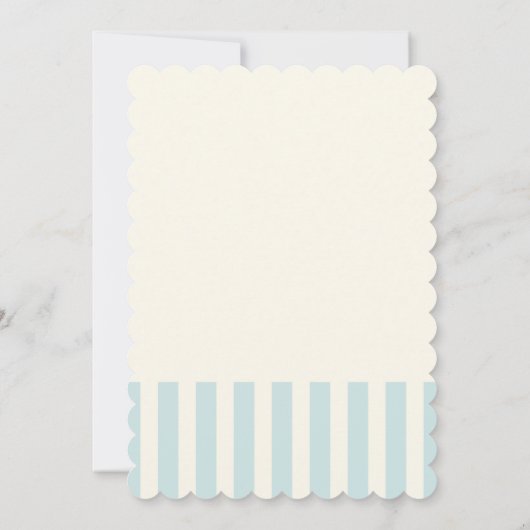 パステルブルーストライプベビーコアラツイン子供の誕生日 招待状 (裏面)