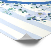 パステルブルーストライプリースベビーシャワーウェルカムサイン ポスター (角)