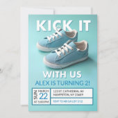 パステルブルースニーカー2ndバースデーボーイ 招待状 (正面)