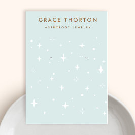 パステルブルースピリチュアルボーホスターズイヤリングディスプレイ 名刺