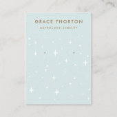 パステルブルースピリチュアルボーホスターズイヤリングディスプレイ 名刺 (正面)