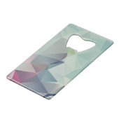 パステルブルース抽象芸術ピラミッドアート クレジットカード栓抜き (正面アングル)