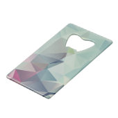 パステルブルース抽象芸術ピラミッドアート クレジットカード栓抜き (裏面アングル)