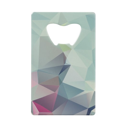 パステルブルース抽象芸術ピラミッドアート クレジットカード栓抜き (裏面)