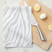 パステルブルーゼブラパターン キッチンタオル (四つ折り)