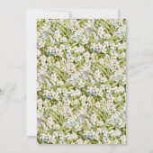 パステルブルーティーポットフローラエレガント誕生日ブランチ 招待状 (裏面)