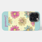 パステルブルーデイジー花 iPhoneケース (裏面横)
