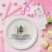 パステルブルーナツクラッカークリスマスバースデーパーティー ペーパープレート (パーティー)
