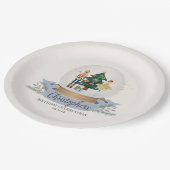 パステルブルーナツクラッカークリスマスバースデーパーティー ペーパープレート (アングル)