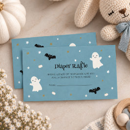 パステルブルーハロウィンおむつラッフル エンクロージャーカード