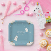 パステルブルーハロウィーンベビーシャワー紙プレート ペーパープレート (パーティー)