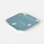 パステルブルーハロウィーンベビーシャワー紙プレート ペーパープレート (傾斜あり)