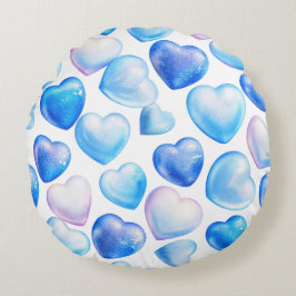 パステルブルーハート型丸いクッション ラウンドクッション