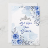 パステルブルーバタフライキンセアニェラメキシコ誕生日 招待状 (裏面)