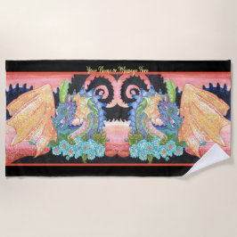 パステルブルーバラドラゴン ビーチタオル