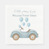 パステルブルーバルーン&カーバースデーパーティー –  スタンダードランチョンナプキン (正面)