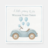 パステルブルーバルーン&カーバースデーパーティー –  スタンダードランチョンナプキン (正面)