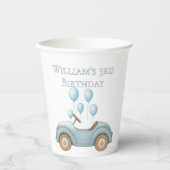 パステルブルーバルーン&カーバースデーパーティー –  紙コップ (正面)