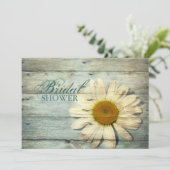 パステルブルーバーンウッドカントリーデイジーブライダルシャワー 招待状 (スタンド正面)