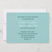 パステルブルーバーンウッドカントリー結婚デイジー 招待状 (裏面)