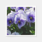 パステルブルーパンジー スタンダードカクテルナプキン (正面)