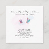 *～*パステルブルーピンクウォーターカラートンボビジネス スクエア名刺 (裏面)